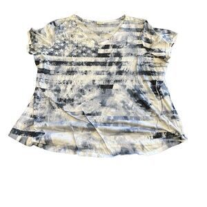 Avenue Blue and White Flag Patterned T-Shirt